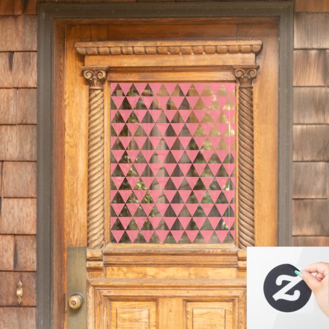 Geometric Pattern | Modern Stylish Pink Window Cling (Home Door)