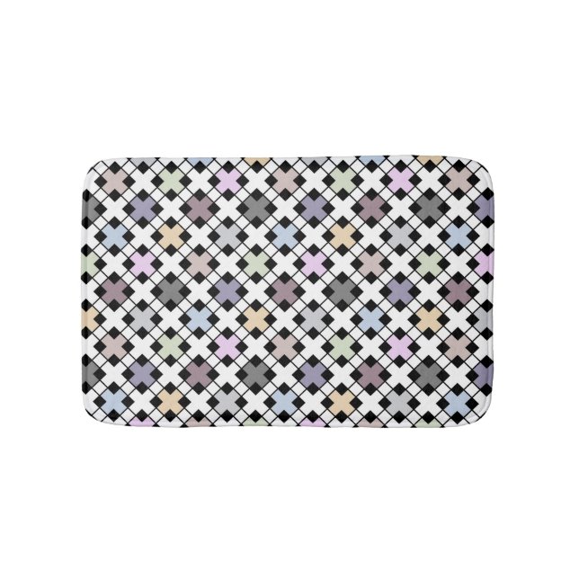 Geometric pattern multicolored Bath Mat (Front)