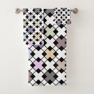  Geometric pattern multicolored Bath Towel Set