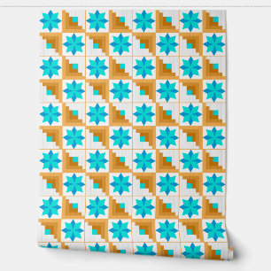 Geometric pattern multicolored patchwork wallpaper
