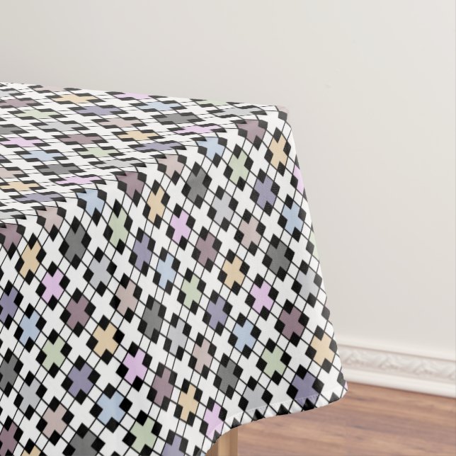 Geometric pattern multicolored tablecloth (In Situ)