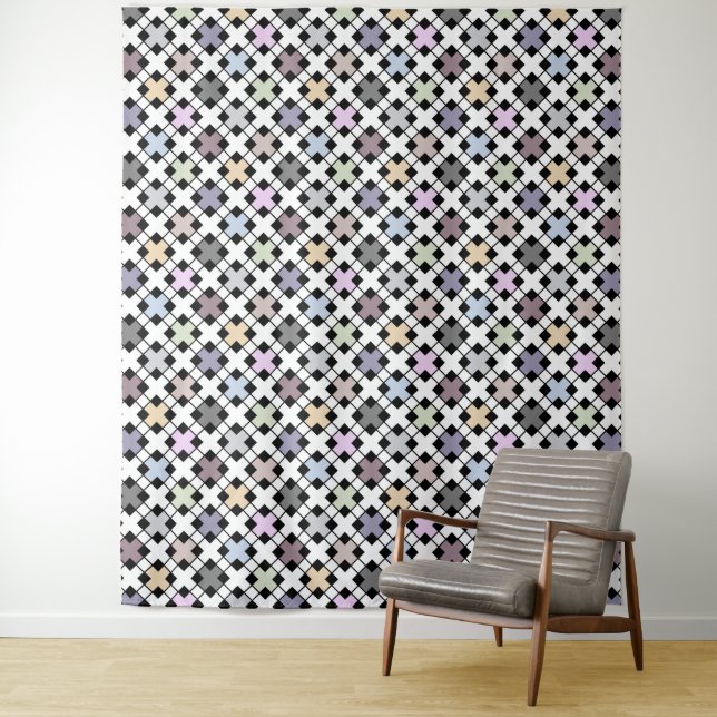 Geometric pattern multicolored tapestry (In Situ)