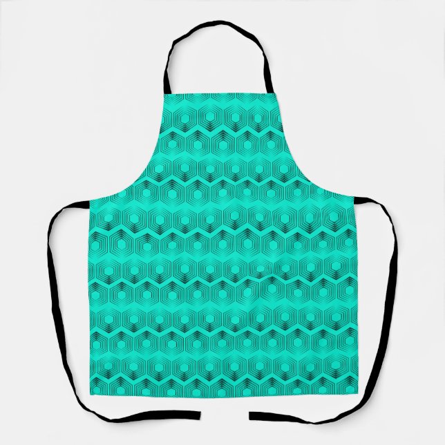 geometric pattern neon green colours apron (Front)