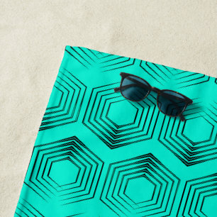 geometric pattern neon green colours beach towel