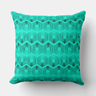 geometric pattern neon green colours cushion