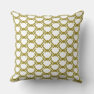 Geometric Pattern of Different Size Gold Chevrons Cushion