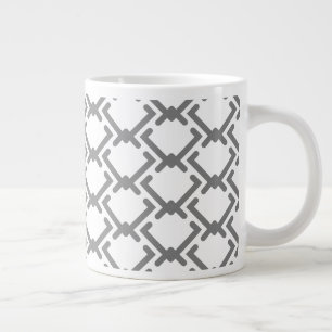 Geometric Pattern of Different Size Grey Chevrons Large Coffee Mug
