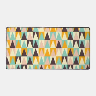 Geometric pattern of multi-colored triangles desk mat