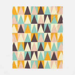 Geometric pattern of multi-colored triangles fleece blanket