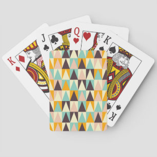 Geometric pattern of multi-colored triangles  playing cards
