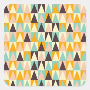Geometric pattern of multi-colored triangles square sticker