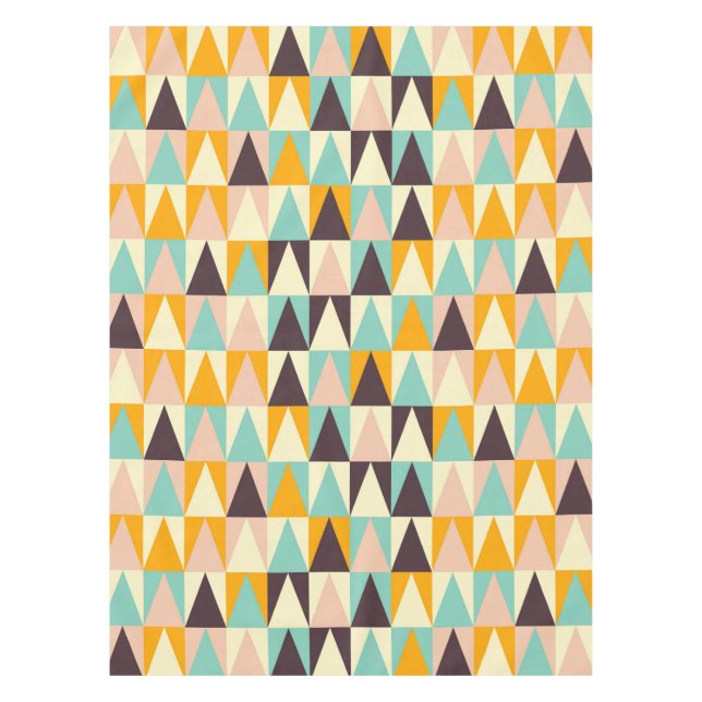 Geometric pattern of multi-coloured triangles  tablecloth (Front)