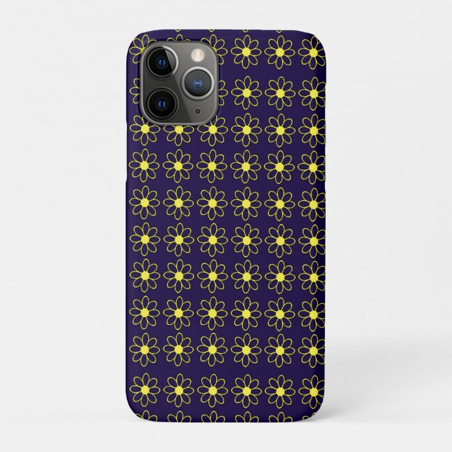Geometric Pattern of Yellow Daisy Flowers Case-Mate iPhone Case (Back)