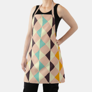 Geometric pattern overlapping diamonds & triangle apron