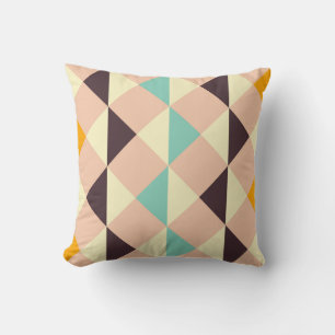 Geometric pattern overlapping diamonds & triangle cushion