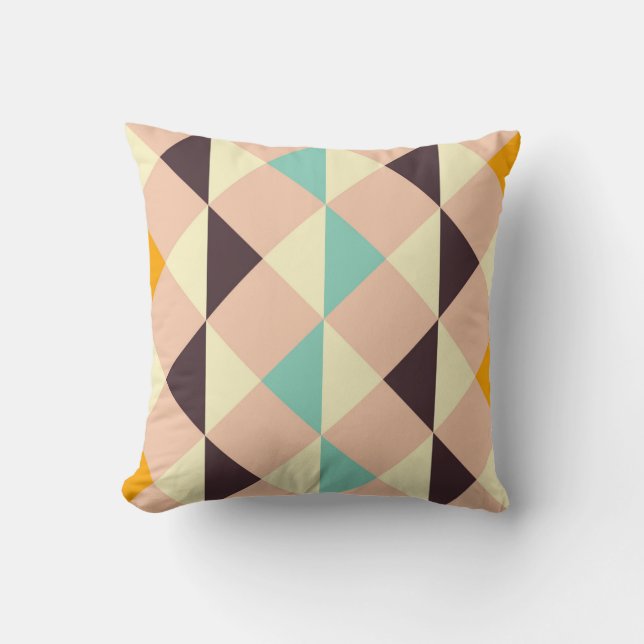 Geometric pattern overlapping diamonds & triangle cushion (Front)
