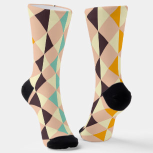 Geometric pattern overlapping diamonds & triangle socks