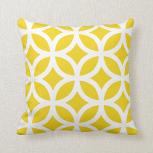 Geometric Pattern Pillow in Lemon Yellow