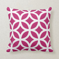 Geometric Pattern Pillow in Madder Carmine Red
