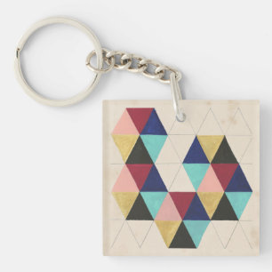 Geometric Pattern Play III Key Ring