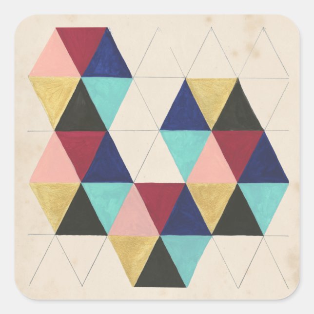 Geometric Pattern Play III Square Sticker (Front)