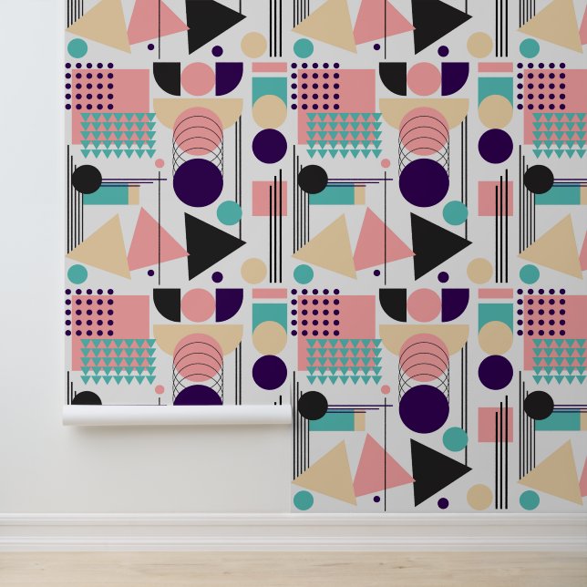 Geometric Pattern Pop Art Retro Wallpaper (Application)