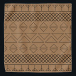 Geometric Pattern Print Brown Pet Bandana<br><div class="desc">Brown geometric pattern pet bandanna. Black print on brown background.</div>