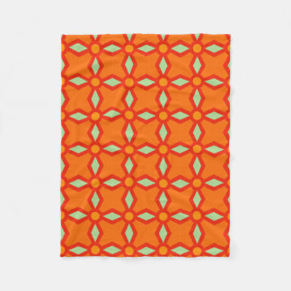 Geometric pattern retro colours 70s fleece blanket