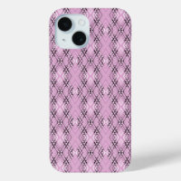 Geometric pattern retro pink diamonds