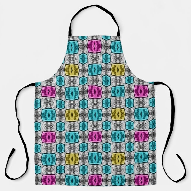 Geometric pattern retro sixties apron (Front)