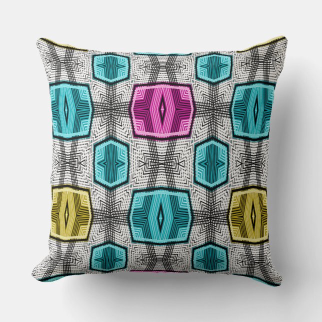 Geometric pattern retro sixties cushion (Front)
