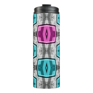 Geometric pattern retro sixties thermal tumbler