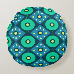 Geometric pattern round cushion