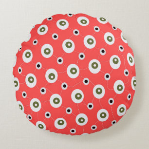 Geometric pattern round cushion