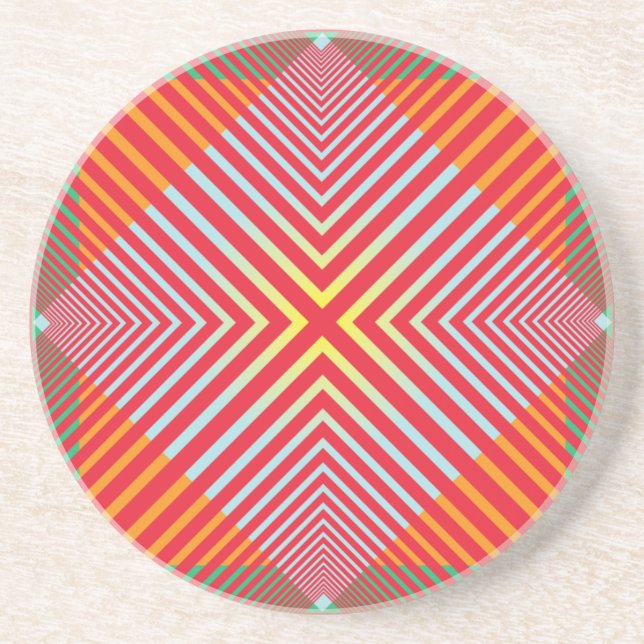 Geometric Pattern Sandstone Coaster (Front)