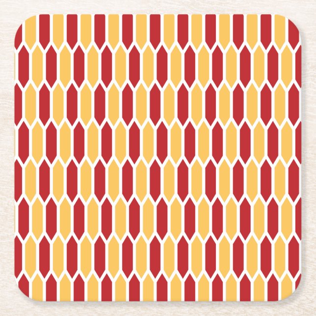Geometric Pattern Square Paper Coaster (Front)