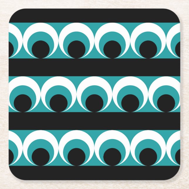 Geometric pattern square paper coaster (Front)