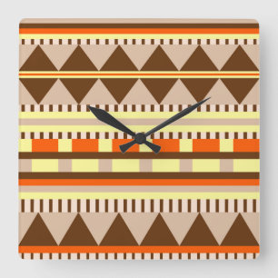 Geometric pattern square wall clock