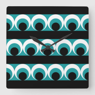 Geometric pattern square wall clock