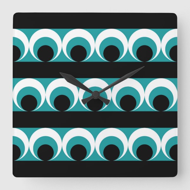 Geometric pattern square wall clock (Front)