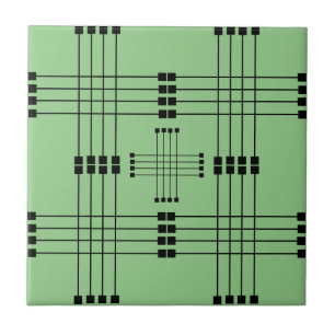 Geometric Pattern   Squares   Lines   Sage   Tile