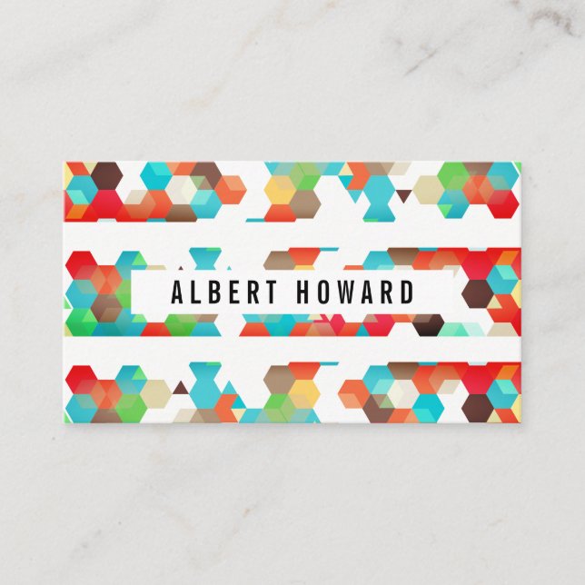 Geometric Pattern / Stripes Business Card (Front)