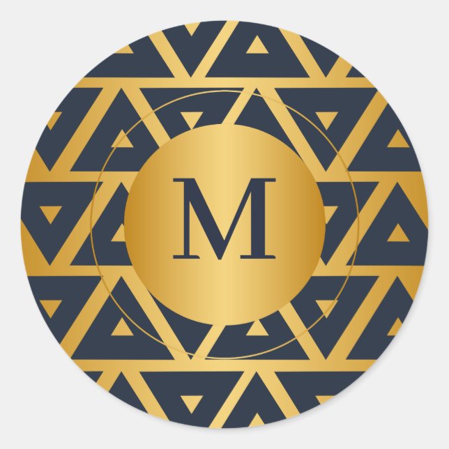 Geometric pattern Triangle Personalised Classic Round Sticker (Front)