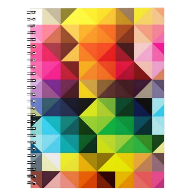 Geometric Pattern Vector Colourful Notebook (Front)