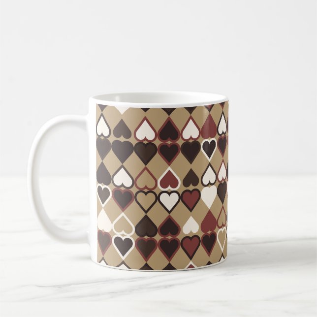 Geometric pattern with coloured elements, abstract coffee mug (Left)