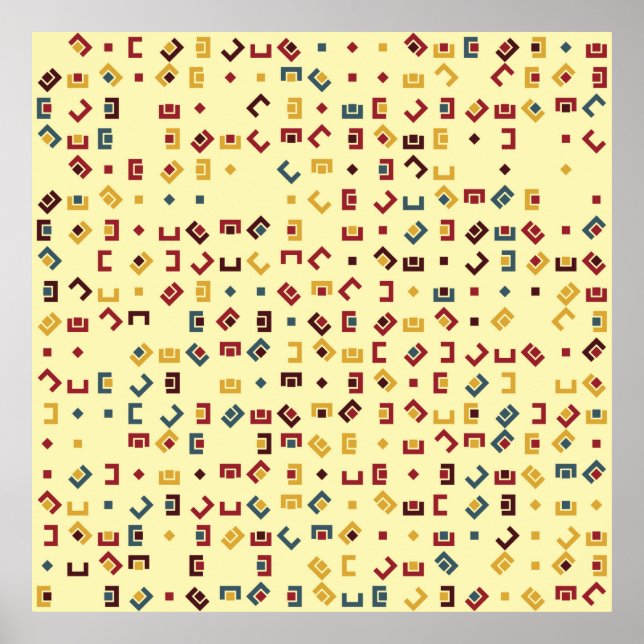 Geometric pattern with coloured elements,  vintage poster (Front)