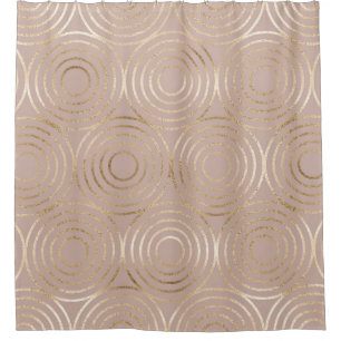 Geometric pattern with gold circles. shower curtain