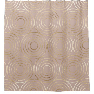 Geometric pattern with gold circles. shower curtain
