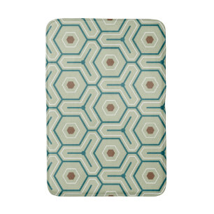 Geometric pattern with interlocking hexagons bath mat