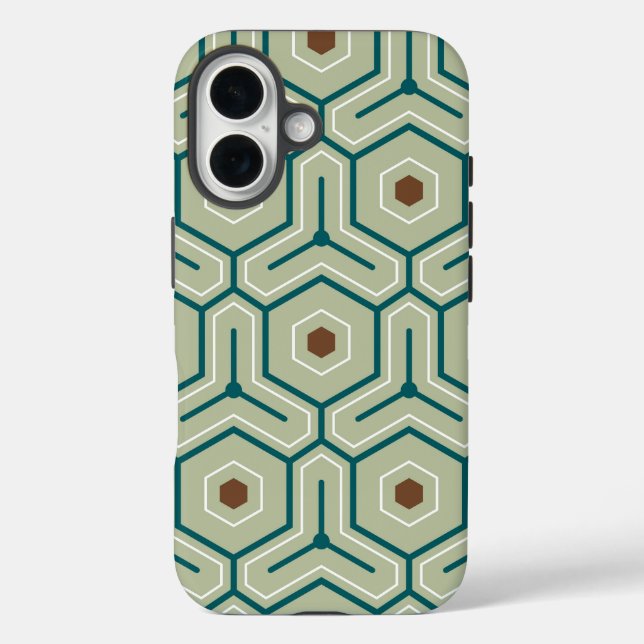 Geometric pattern with interlocking hexagons Case-Mate iPhone case (Back)